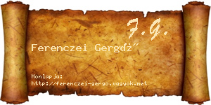 Ferenczei Gergő névjegykártya